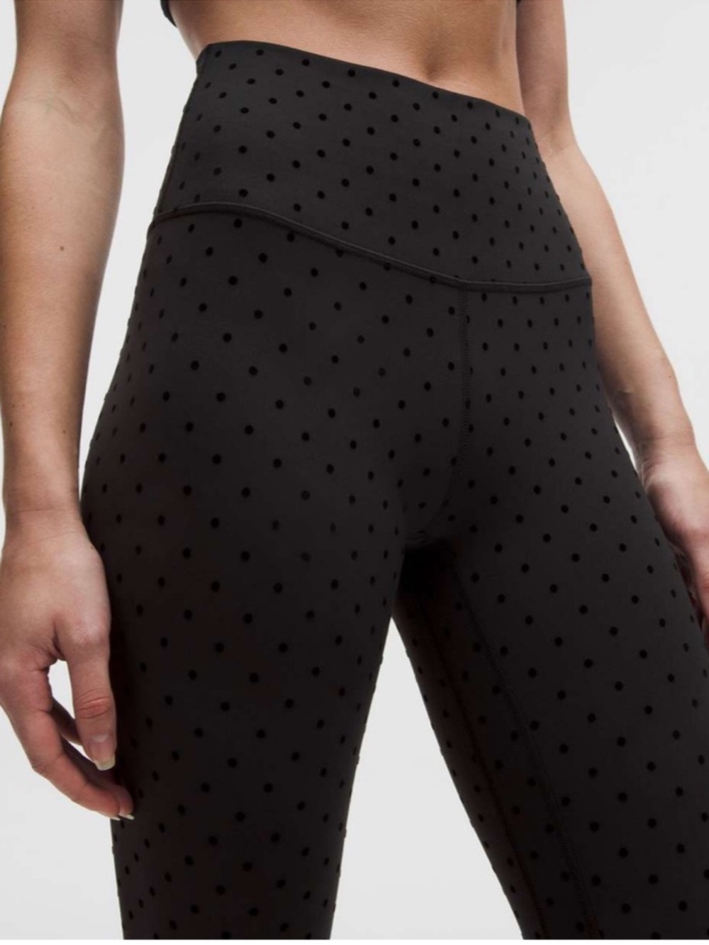 NEW Lululemon Align High-Rise Pant 25" *Flocked Polka Flock Black